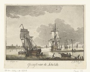 Pohled na Scheldt s plachetnicemi Pohled na Scheldt (název na objektu) od Cornelis Apostool
