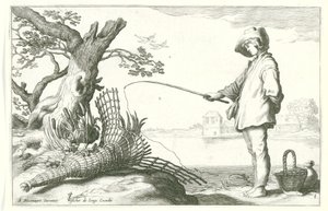 Mladý rybář Čtyři pastorační scény (název série) od Cornelis Bloemaert (II) (possibly)