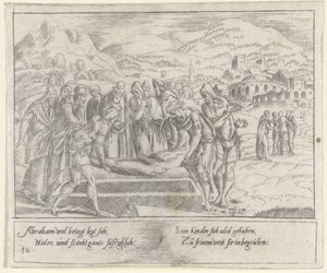 Abrahámův pohřeb The Life of Abraham (název série) od Cornelis Bos