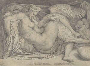 Leda a labuť, 1544-66. od Cornelis Bos