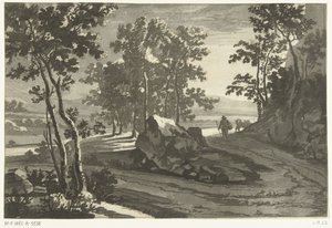 Zalesněná krajina s honákem od Cornelis Brouwer