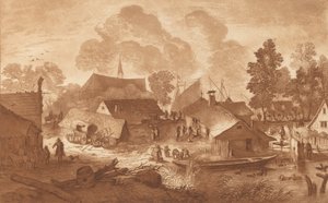 Vesnice s rybníkem, c. 1782.
