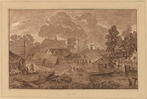 Vesnice s rybníkem, c. 1782.
