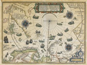 Mapa třetí cesty Willema Barentsze, 1598 od Cornelis Claesz