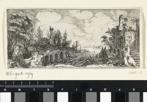 Kopcovitá krajina s výhledem na řeku Krajiny (název série) od Cornelis Claesz van Wieringen (possibly)