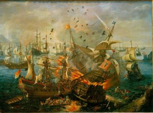 Exploze španělské admirálské lodi (...)