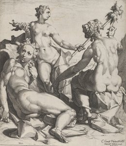 Tři osudy, ca. 1589 od Cornelis Cornelisz van Haarlem