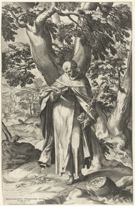 Svatý Dominik čte knihu od Cornelis Cort