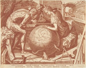 Geometrie (geometrie) Sedm svobodných umění (název série) od Cornelis Cort