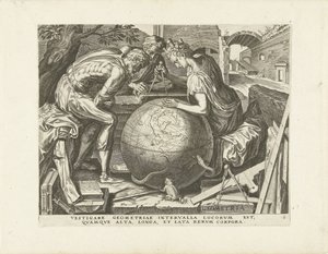 Geometrie (geometrie) Sedm svobodných umění (název série) od Cornelis Cort