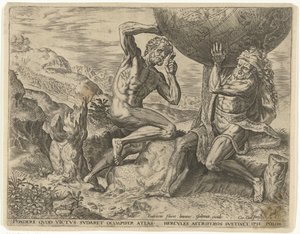 Herkules nese zeměkouli pro Atlas Labors of Hercules (název série)