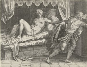 Josefa a Potifarova manželka od Cornelis Cort