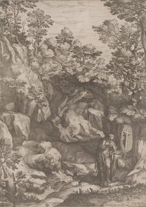 Marie Magdalská kající se na poušti, 1573.