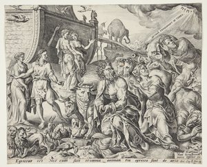 Noe děkuje Bohu za vysvobození archy od Cornelis Cort