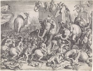 Bitva u Zamy mezi Scipio a Hannibalem od Cornelis Cort