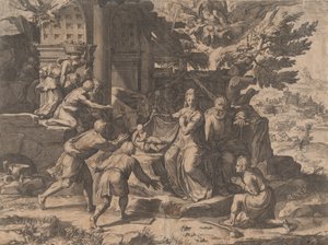 Klanění pastýřů, 1569., 1569. od Cornelis Cort