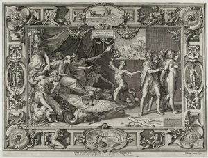 Pomluva z Apelles od Cornelis Cort