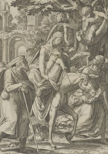 Útěk do Egypta, 1571. od Cornelis Cort
