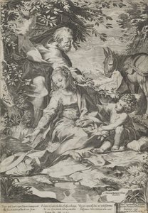 Zbytek při návratu z Egypta, 1575. od Cornelis Cort