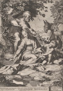 Zbytek při návratu z Egypta, 1575. od Cornelis Cort
