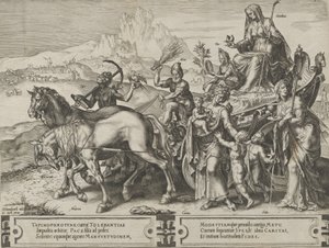 Triumf pokory, z Cyklu proměn lidských záležitostí, deska 7, 1564.