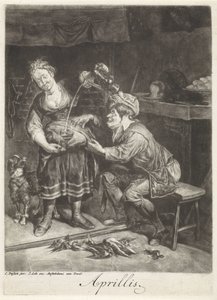 duben Aprillis (název na objektu) Dvanáct měsíců v roce, Les XII Mois de l