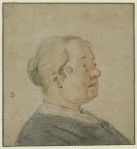 Poprsí ženy, profil vpravo od Cornelis Dusart