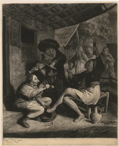 Muž nabízí jinému tabák od Cornelis Dusart