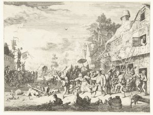 Velký vesnický jarmark od Cornelis Dusart