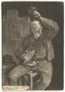 usměvavý piják od Cornelis Dusart