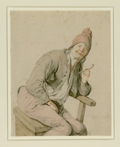 Sedící rolník s dýmkou v ruce od Cornelis Dusart