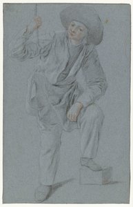 Stojící chlapec tahání lana od Cornelis Dusart