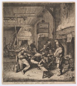 Houslista sedící v hostinci, 1685. od Cornelis Dusart