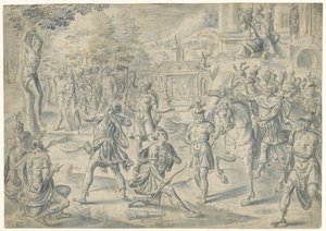 Střelba na otcovu mrtvolu od Cornelis Floris (II) (circle of)