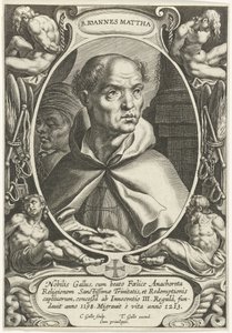 Svatý Jan z Mathy B. Ioannes Mattha (titul na předmětu) Zakladatelé náboženských řádů (název série) od Cornelis Galle (I)
