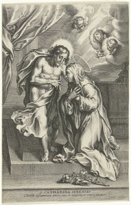 Kristus a svatá Kateřina Sienská od Cornelis Galle (II)