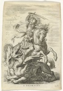 H. Joris bojuje s drakem od Cornelis Galle (II)