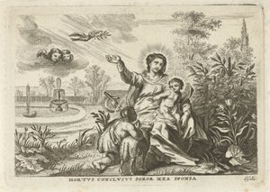 Maria se setkala s Kind en Johannes de Doper v de Hortus Conclusus od Cornelis Galle (II)