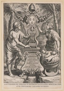 Titulní strana pro M.C. Sarbievsky, Lyricum Book IV od Cornelis Galle I after Sir Peter Paul Rubens