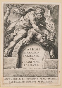 Titulní strana pro Maffeo Barbar, Básně od Cornelis Galle I after Sir Peter Paul Rubens