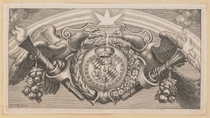 Viněta pro titulní stránku Balthasara Cordiera, řetězce řeckých otců v Saint John od Cornelis Galle I after Sir Peter Paul Rubens