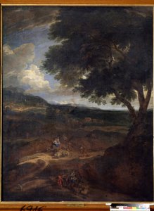 „Jakobův návrat do země Kanaán se svými manželkami a dětmi“ (Jacobův návrat) Obraz Constantina Cornelise Huysmanse (1648-1727) Státní muzeum umění, Tula, Rusko