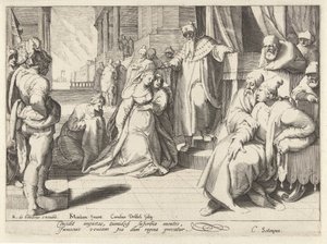 Ester před Ahasverem od Cornelis Jacobsz. Drebbel