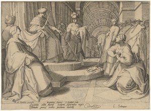 Šalamounův soud od Cornelis Jacobsz. Drebbel