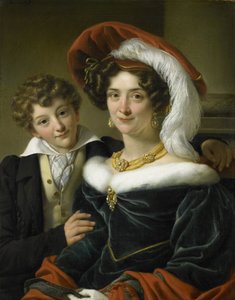 Rudolphina Wilhelmina Elizabeth de Sturler (1798-1873), druhá manželka hraběte Johannese van den Bosch, se svým synem Richardem Leeuwenhartem od Cornelis Kruseman (attributed to workshop of)