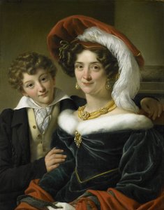 Rudolphina Wilhelmina Elizabeth de Sturler (1798-1873), druhá manželka hraběte Johannese van den Bosch, se svým synem Richardem Leeuwenhartem, 1829