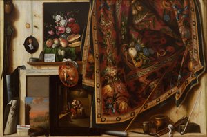 Trompe loeil. Kabinet v Artists Studio, 1671