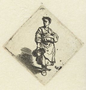 Stojící žena s džbánem v pravé ruce od Cornelis Pietersz. Bega