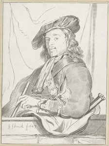Muž na parapetu od Cornelis Ploos van Amstel (signed by artist)
