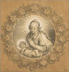 Marie s Ježíškem Panna Maria a Dítě Ježíš od Cornelis Ploos van Amstel (signed by artist)